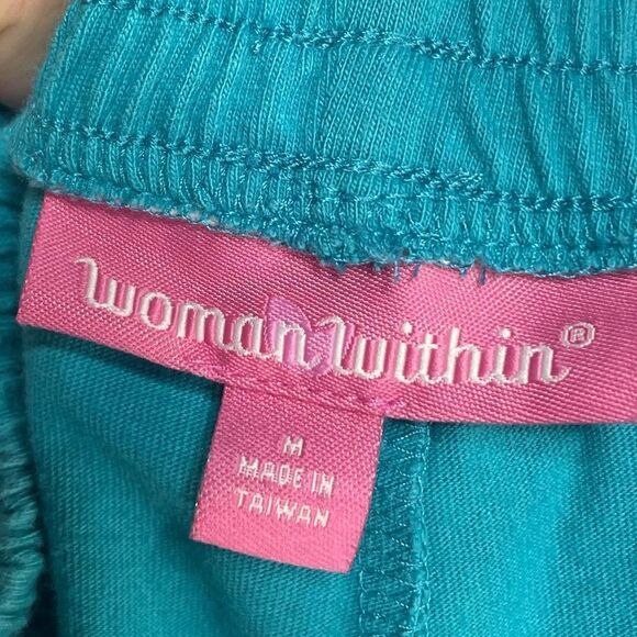 5 for $25🔥Woman Within Elastic Waist Blue Side Striped Athletic Shorts Medium - Picture 5 of 7